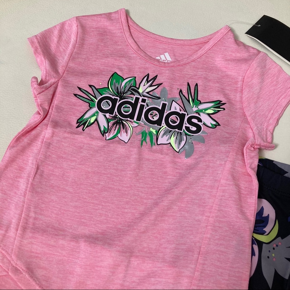 Adidas cute floral pink leggings set 6205 - Picture 7 of 8